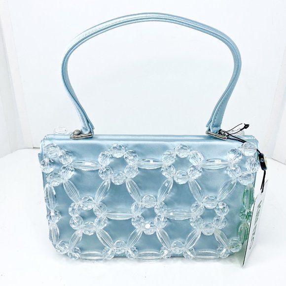 Kenzo Glacier Top Handle Silvertone Logo Bag - Picture 3 of 10